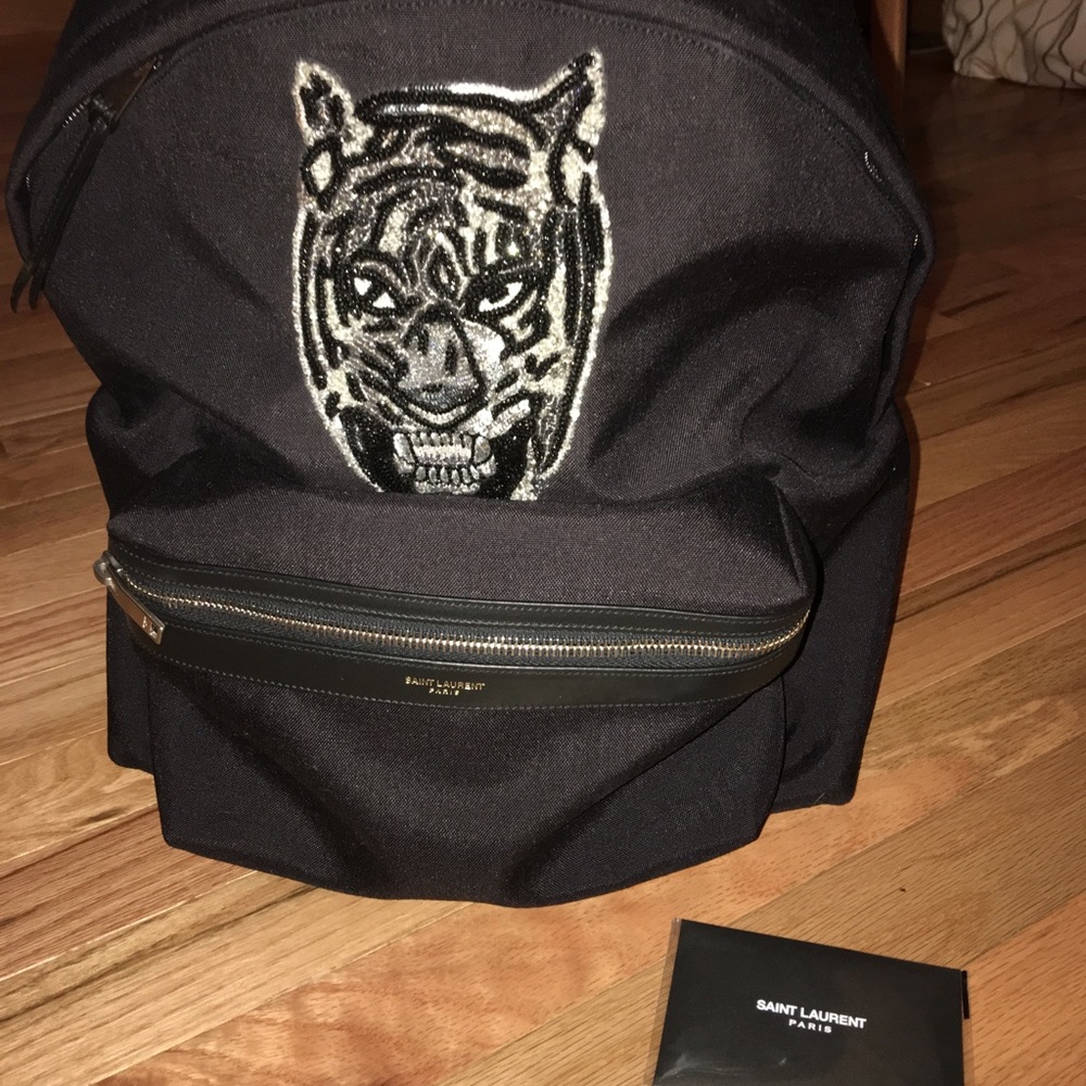 NWT! YSL Saint Laurent City Tiger Patch Backpack - Picture 2 of 8